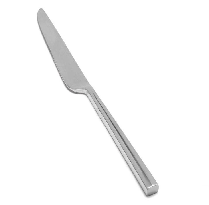 Silver straight handle for dinner knife